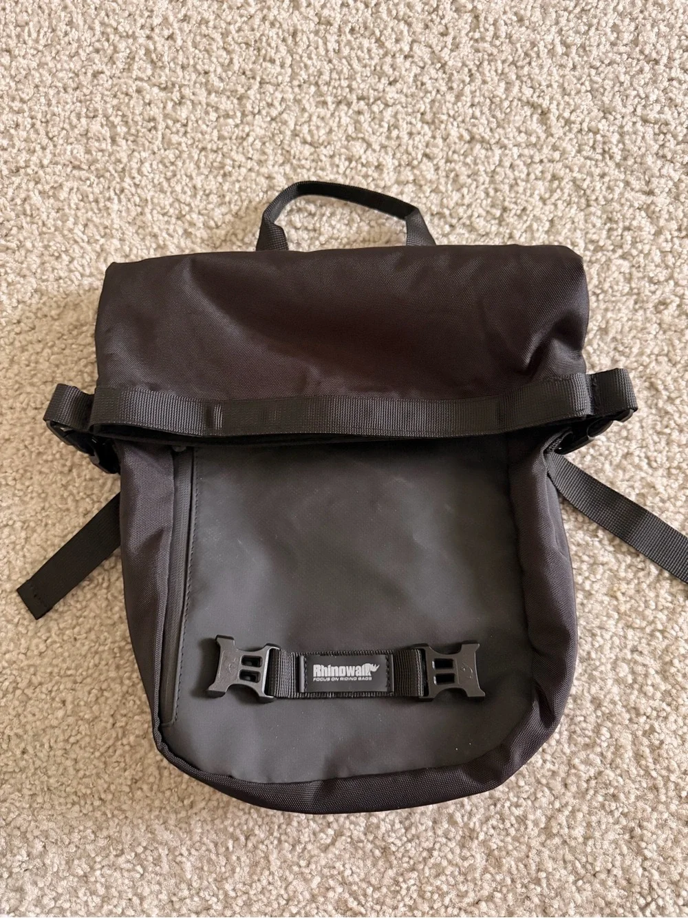 Black Roll-Top Backpack - Men's